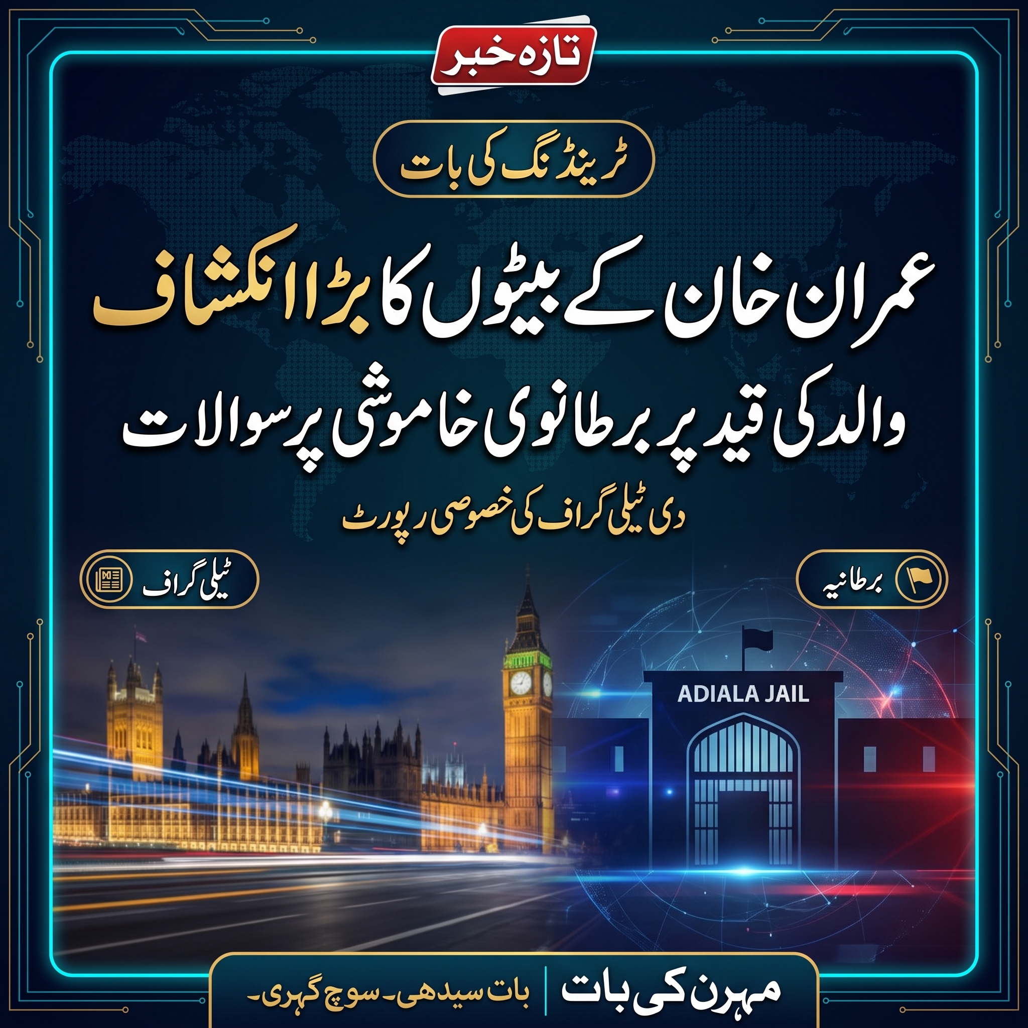 لندن کی خاموشی پر سوالات! عمران خان کے بیٹوں کا برطانوی حکومت کے رویے پر بڑا انکشاف