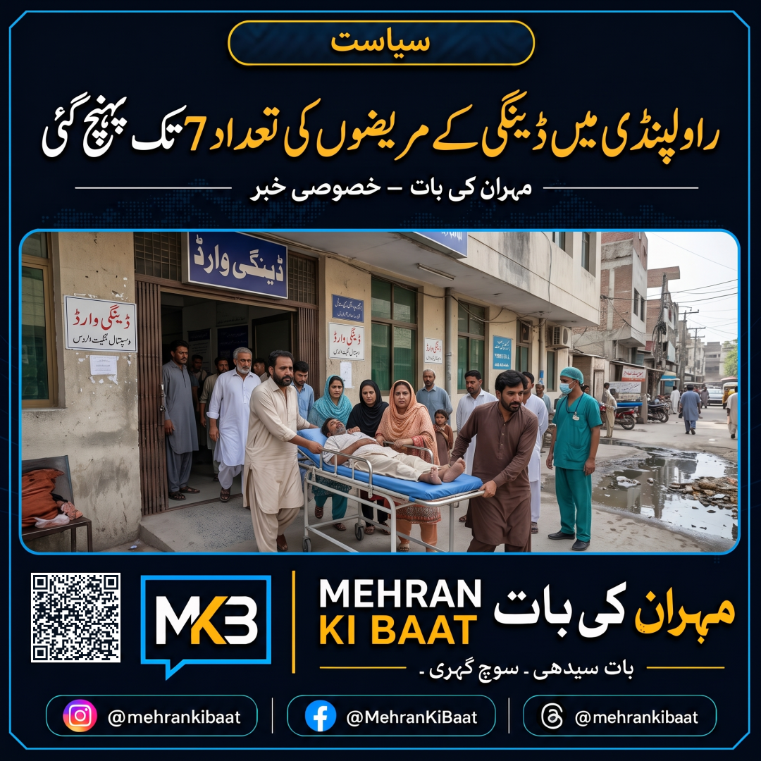 راولپنڈی میں ڈینگی کے مریضوں کی تعداد 7 تک پہنچ گئی