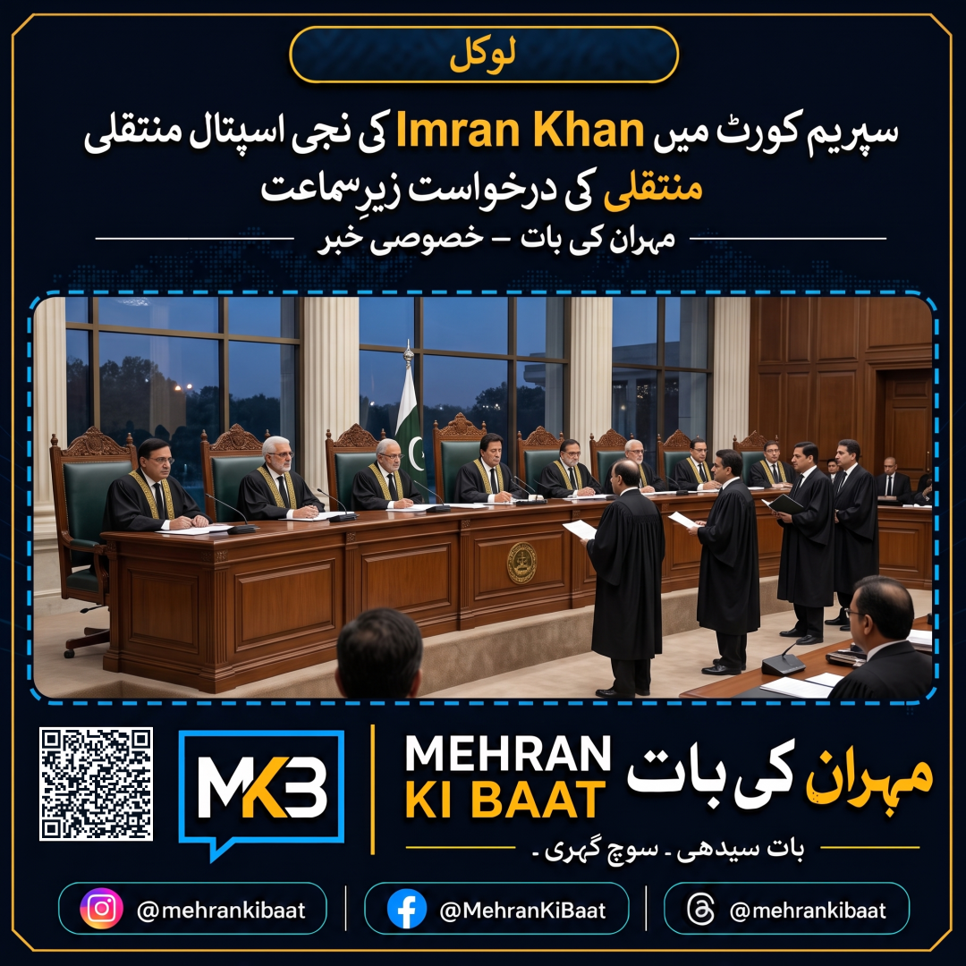 سپریم کورٹ میں Imran Khan کی نجی اسپتال منتقلی کی درخواست زیرِ سماعت