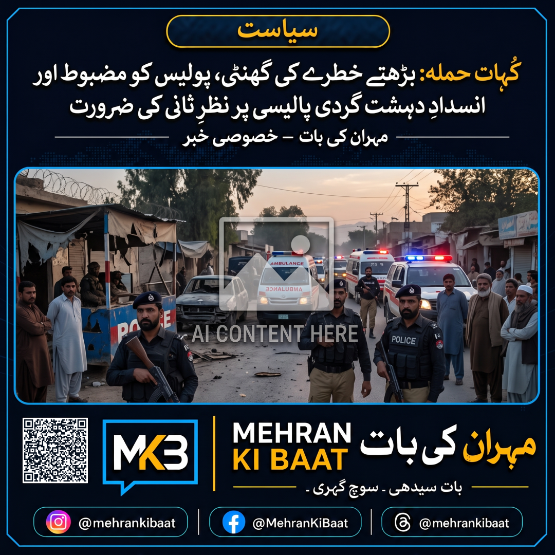 کُہات حملہ: بڑھتے خطرے کی گھنٹی، پولیس کو مضبوط اور انسدادِ دہشت گردی پالیسی پر نظرِ ثانی کی ضرورت