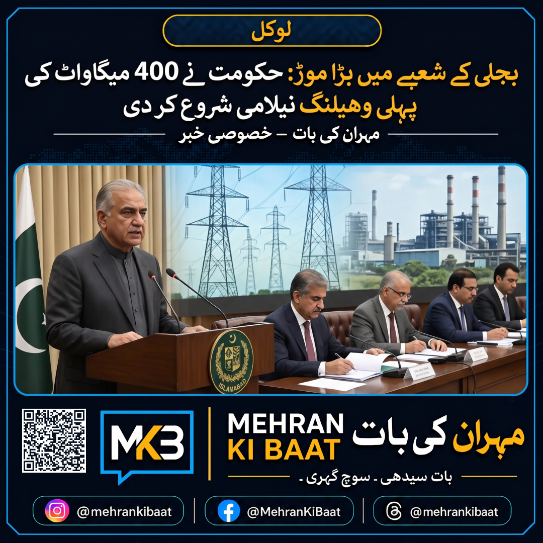 بجلی کے شعبے میں بڑا موڑ: حکومت نے 400 میگاواٹ کی پہلی وھیلنگ نیلامی شروع کر دی